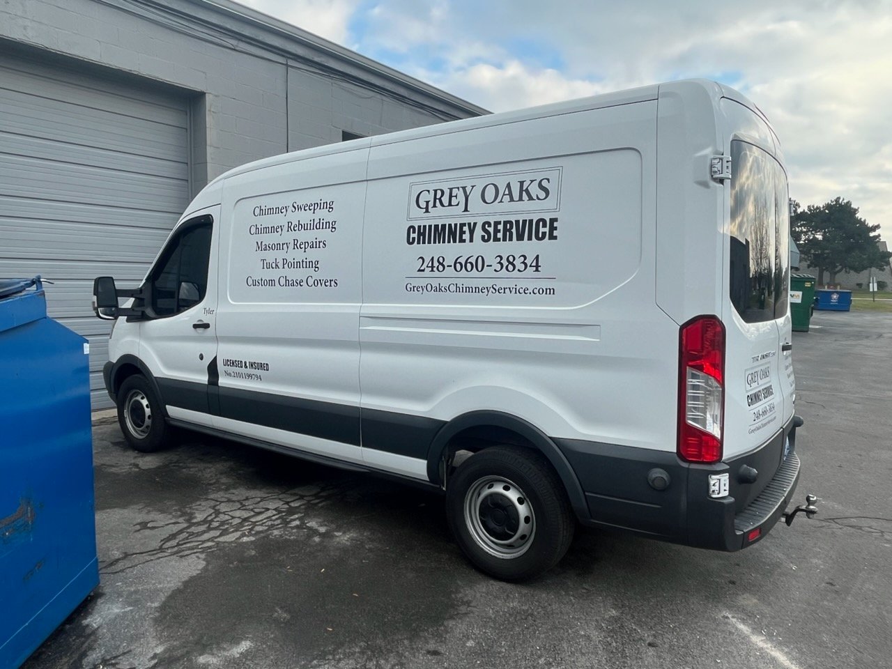 Grey Oaks Chimney Service — branded service vehicle